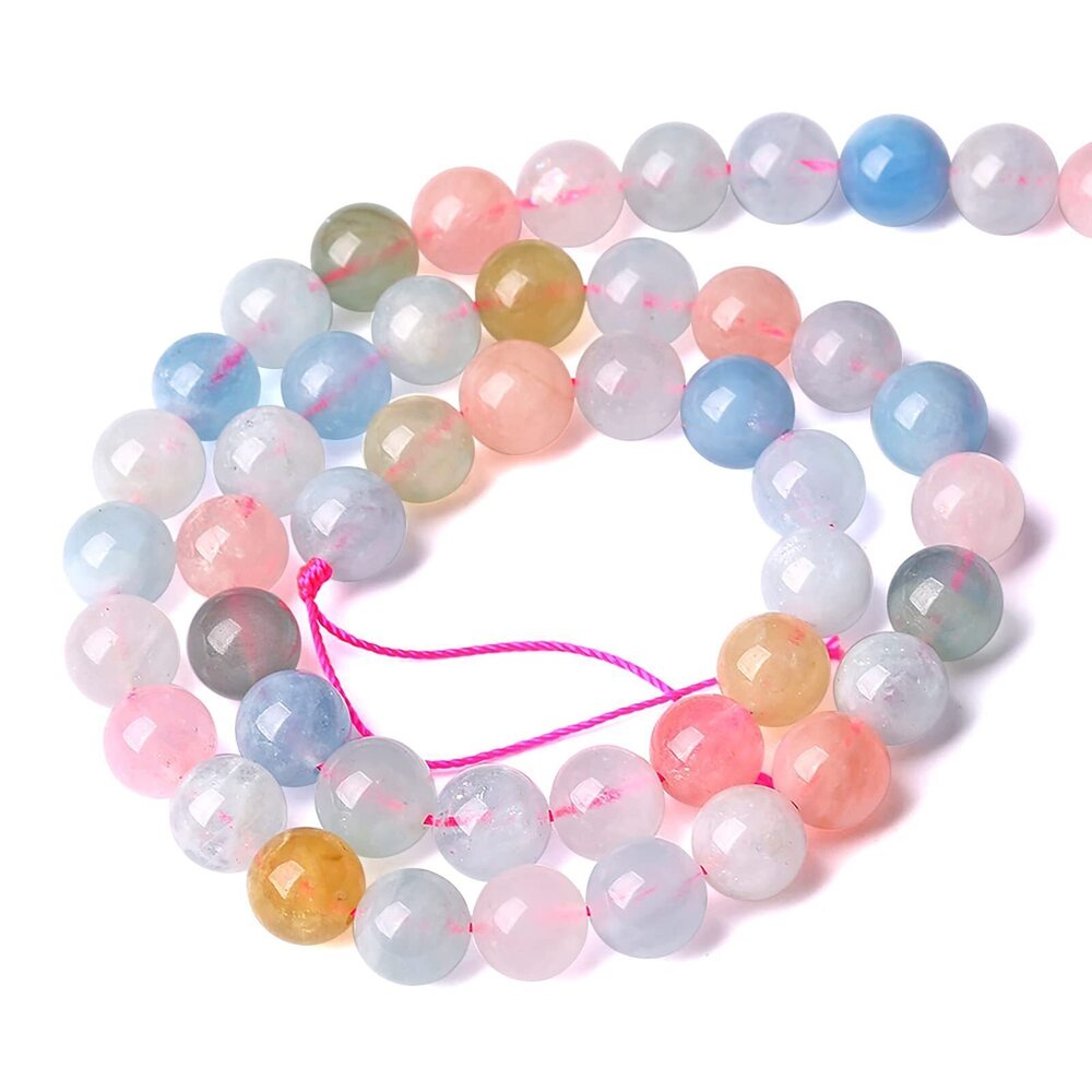 8013 6MM 60PCS Natural Stone Morganite AAA Grade Quartz Beads for Jewelry